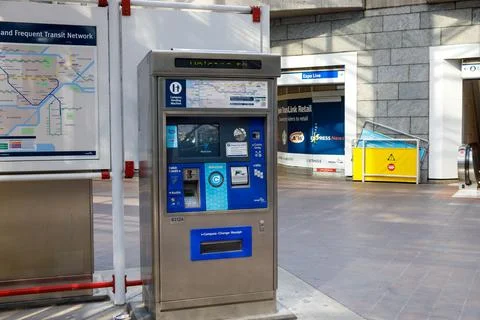 TransLink Compass Card vending machine at Burrard Station Stock Photos