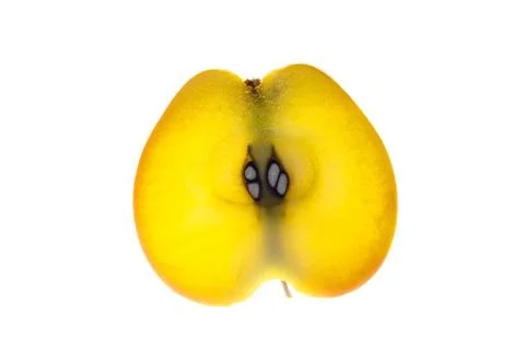 Translucent apple slice on a white background isolate Stock Photos