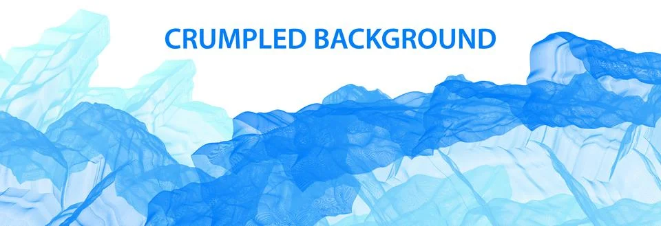 Translucent blue crumpled background, Subtle vector graphics Stock Illustration