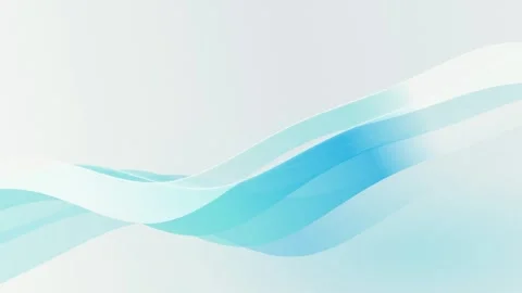 Translucent blue wave-like ribbons flow and undulate gently across the frame Stock Footage 340678390