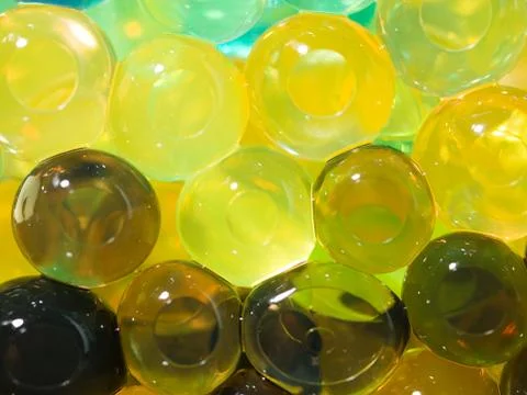 Translucent bright yellow and brown beads Stock Illustration