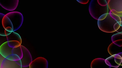 Translucent bubbles on black background in 4k video. 库存影片 155104160