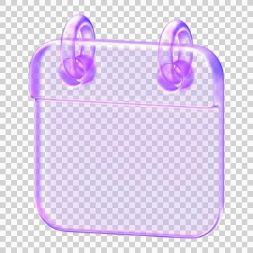 Translucent calendar icon with rounded glassmorphism styling and soft gradi.. Stock Illustration