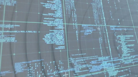 Translucent code UI floating over dark screen showing overlapping code snippets Stock Footage 309286248