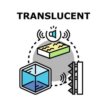 Translucent concept with sound and light properties Illustrazione stock