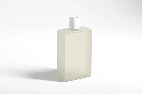 Translucent cosmetic plastic bottle with disk top flip cap mockup Stock Illustration