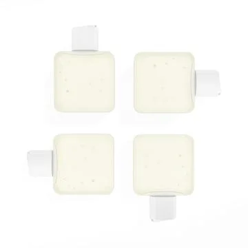Translucent cosmetic plastic bottle with disk top flip cap mockup Stock Illustration