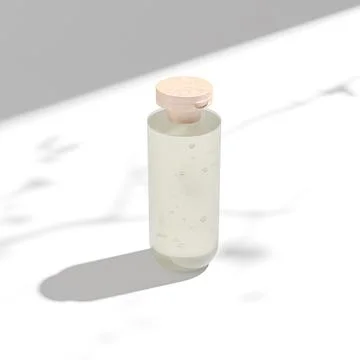 Translucent cosmetic plastic bottle with flipcap mockup Stock Illustration