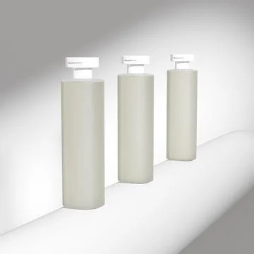Translucent cosmetic plastic bottle mockup, lotion sqeeze bottle mockup Stock Illustration