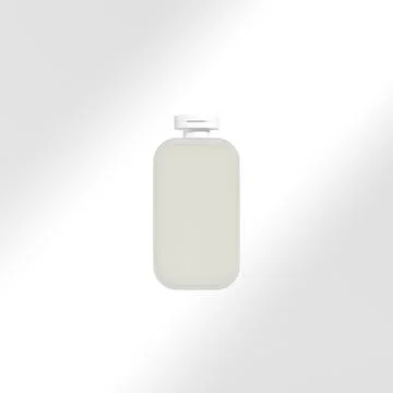 Translucent cubic shape bottle mockup, flipcap square water bottles packaging イラスト素材