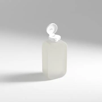 Translucent cubic shape bottle mockup, flipcap square water bottles packaging イラスト素材