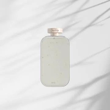 Translucent cubic shape bottle mockup, wooden flipcap and square water bottle イラスト素材