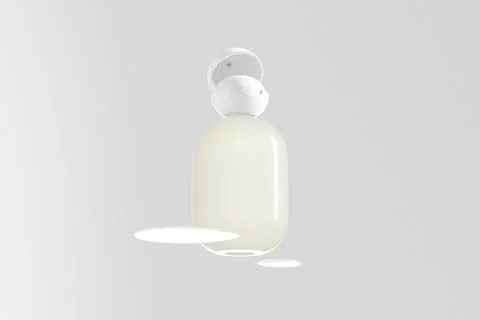 Translucent cylindrical bottle with ball shape flip cap mockup Stock Illustration