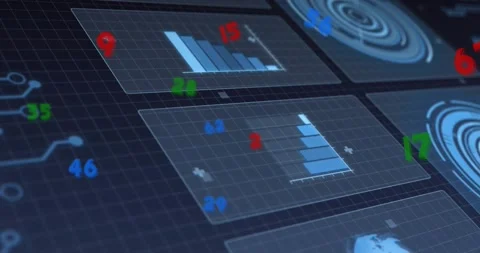 Translucent data panels animating after L-shaped axis drawing, stacked bars Stock Footage 334040460