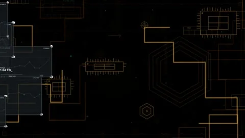Translucent data panels sliding in from left margin, stacking to populate UI Stock Footage 335404241