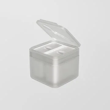 Translucent double chamber skincare cream jar container with spoon Stock Illustration