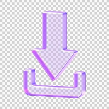 Translucent download arrow icon with rounded glassmorphism appearance and s.. Stock Illustration