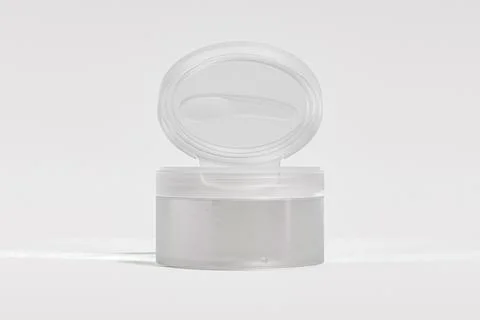 Translucent Flip top Cap cream jar with beauty spatula mockup Stock Illustration