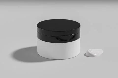 Translucent Flip top Cap cream jar with beauty spatula mockup Illustrazione stock