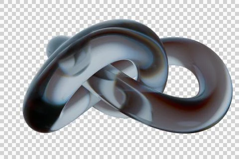 A translucent, flowing abstract knot sculpture, showcasing reflective curve.. 스톡 일러스트