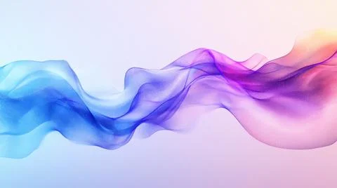 Translucent Flowing Wave Abstract Gradient Blue Purple Pink Soft Background Stock Illustration