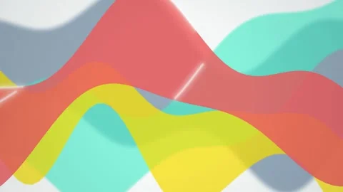Translucent fluid wave shapes flow in a seamless loop Stock Footage 342519529