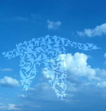 Translucent flying Geese Stock Illustration