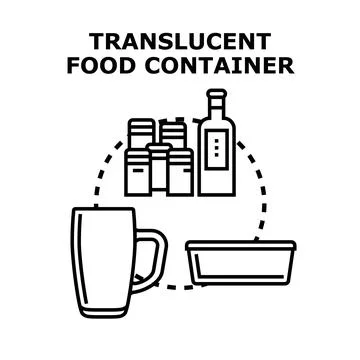 Translucent food containers concept for storage and pantry organizing Stock Illustration