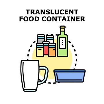 Translucent food containers concept for storage and pantry organizing Stock Illustration