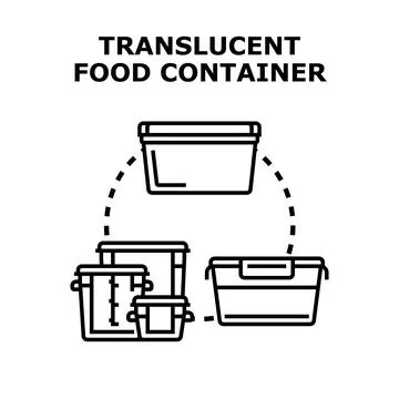 Translucent food containers storing kitchen provisions concept Stock Illustration