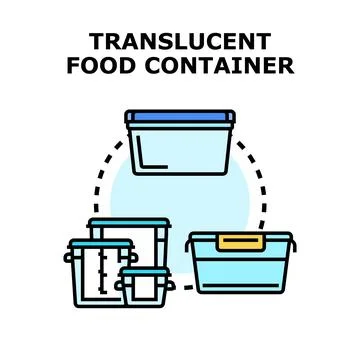 Translucent food containers storing kitchen provisions concept Stock Illustration