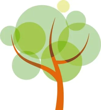 Translucent geometric tree symbol. Clean and flat style. Stock Illustration