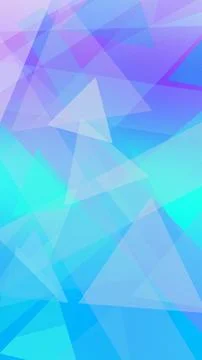 Translucent geometric triangles in blue, teal, and purple form a vibrant ab.. Illustrazione stock