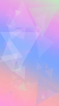 Translucent geometric triangles drift across a pastel gradient of purple, b.. Stock Illustration