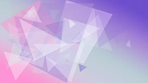 Translucent geometric triangles form a dreamy purple and pink gradient back.. Illustrazione stock