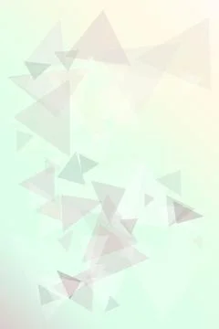 Translucent geometric triangles in mint, cream, and soft gray form an airy .. Illustrazione stock