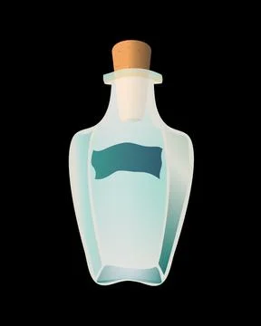 Translucent Glass Bottle Potion Vector Stock Illustration