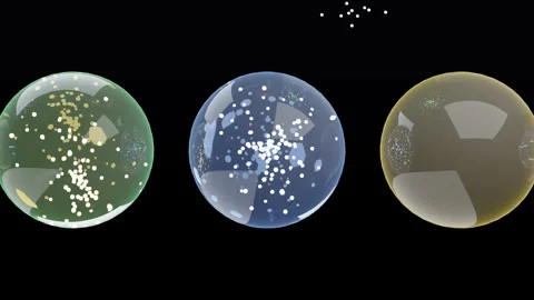 Translucent Glass Orbs With Particles Snow Globe Vídeos de archivo 332544006