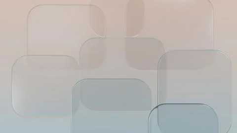 Translucent glass panels arranged in stacks on beige background Illustrazione stock