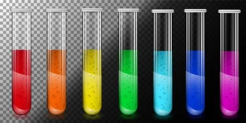 Translucent glass tubes with colored liquid Stock Illustration