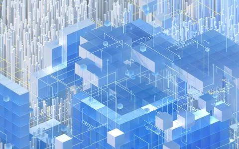 Translucent gradients cubes and materials, 3d rendering. Illustrazione stock