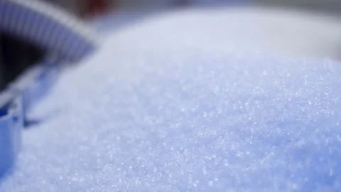 Translucent Granulate Pellets Filling Container, Plastics Factory, Macro Shot Stock-Footage 341301263