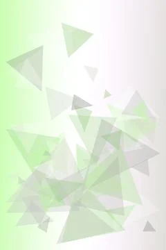 Translucent green and cream triangles scatter across a bright mint gradient.. Stock Illustration
