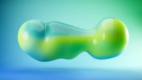 Translucent green blob with rounded shape and soft studio lighting. Illustrazione stock