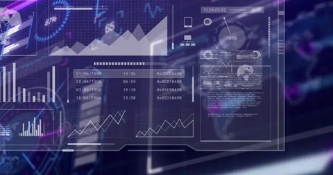 Translucent holo panel appearing, HUD zooming in, dashboard expanding, updating Stock Footage 328485934