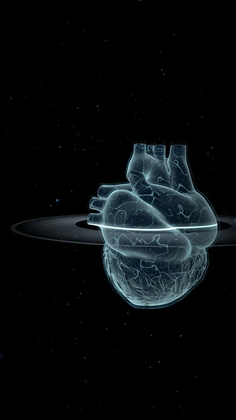 Translucent Human Heart 360 Loop, Vertical Video 9:16 4K 스톡 동영상 336363205