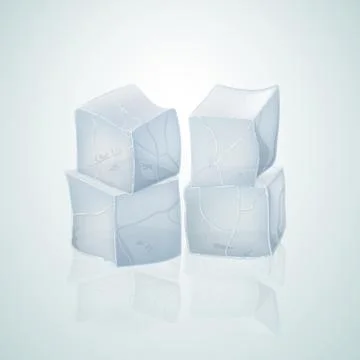 Translucent ice cubes for drink. Stock Illustration