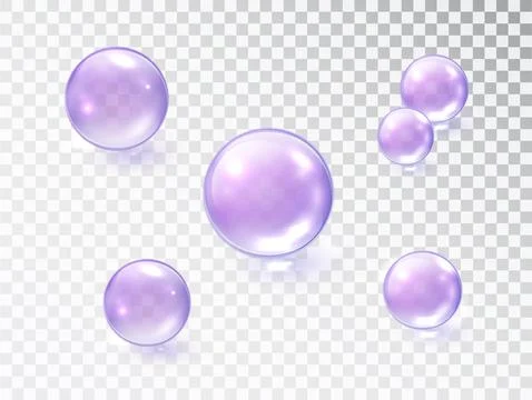 Translucent Lavender Bubbles Floating Stock-Illustration