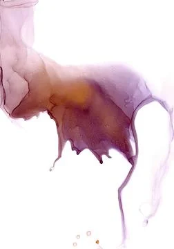 Translucent lilac cloud with long tentacles and warm orange light inside Stock Illustration