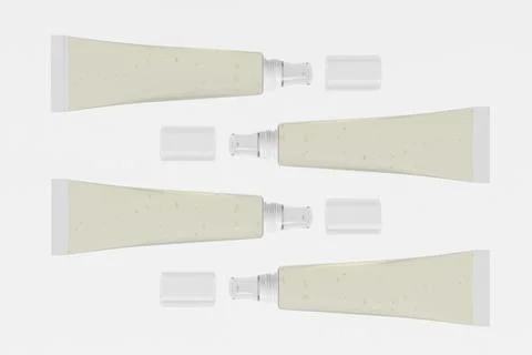 Translucent lip gloss tube packging mockup, liquid lipstick tube Illustrazione stock